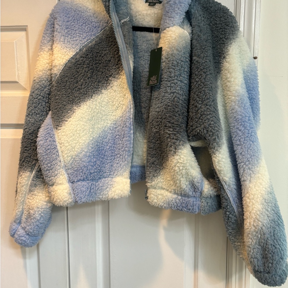 Wild Fable Blue and Cream Sherpa Jacket
